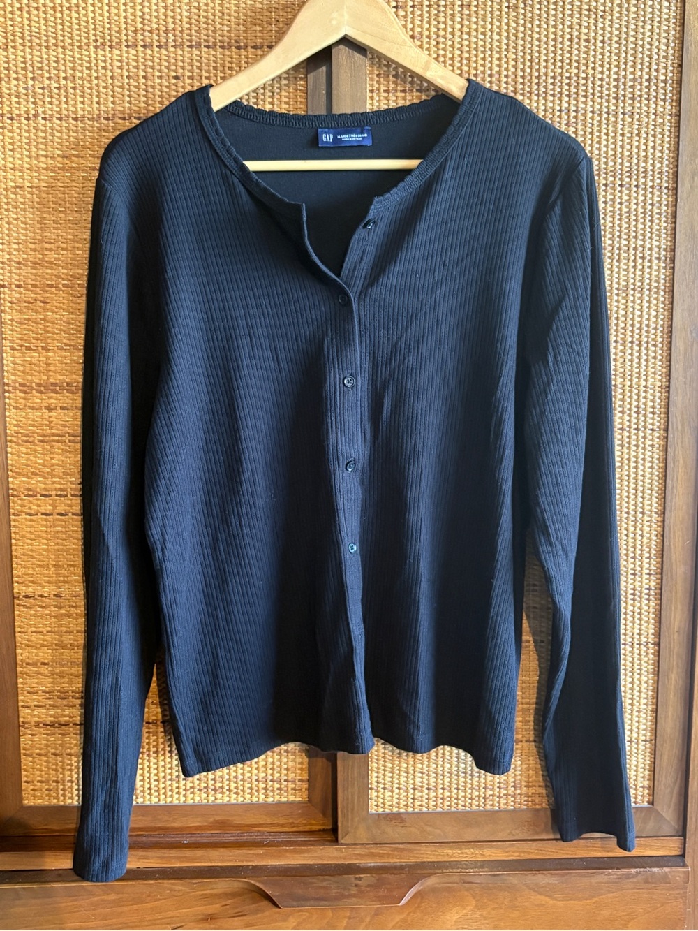GAP Black Pointelle Ribbed Cardigan